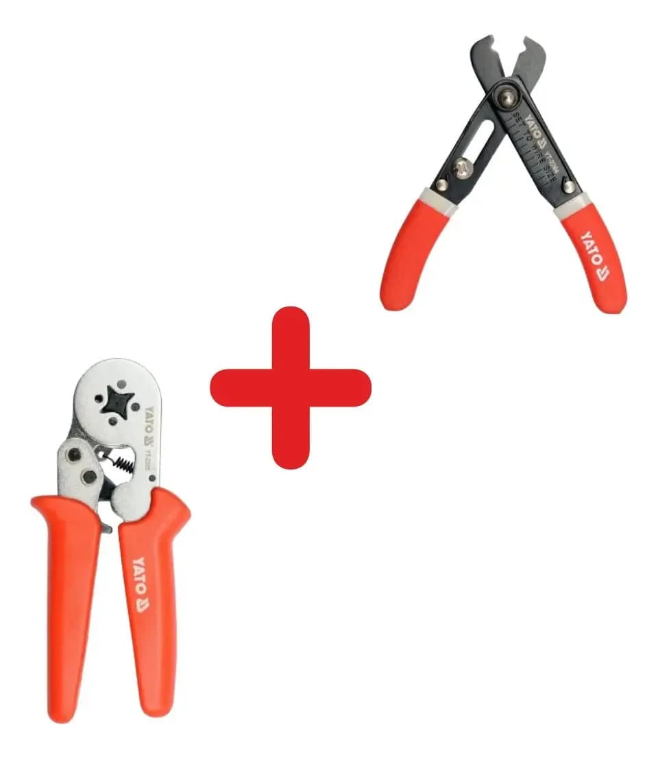 Kit Pinza Crimpeadora + Pinza Pelacables Yato