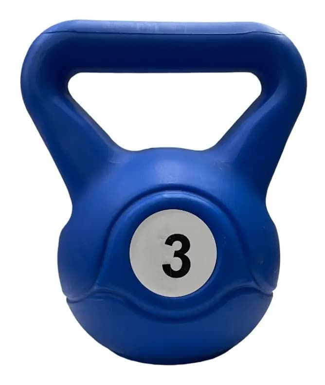 Pesa Rusa 3 Kg Pvc Mancuerna Kettlebell Pesa Rusa Funcional Color Azul