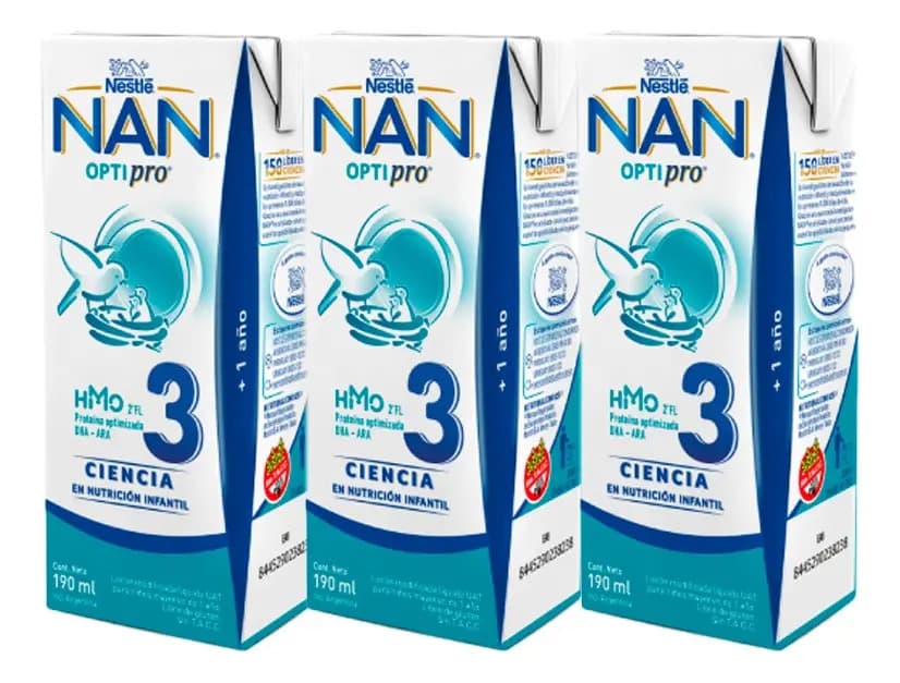Nan Optipro 3 Liquida Lista Para Tomar Pack 72u X 190ml Sabor Neutro