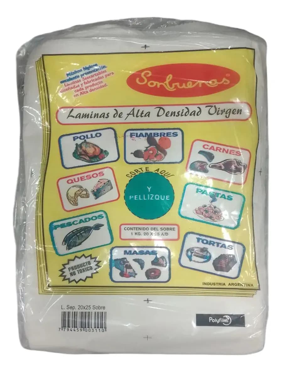 Folex Separador Lamina Apto Alimentos Freezer Fiambre 1kg