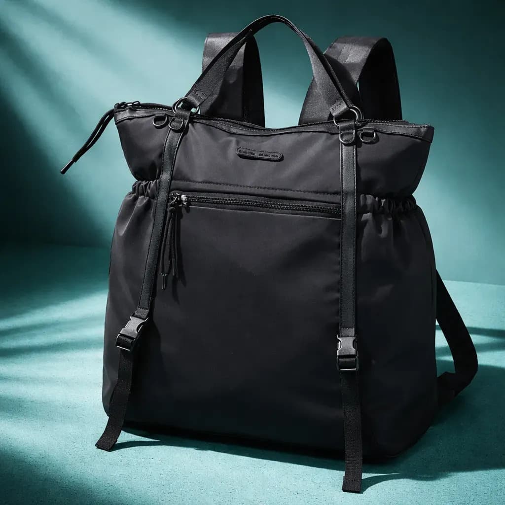 Mochila Urbana Amayra Mochila Urbana Multifunción Color Negro Diseño Liso