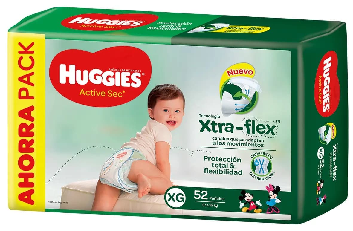 Pañales Huggies Active Sec Ahorrapack XG