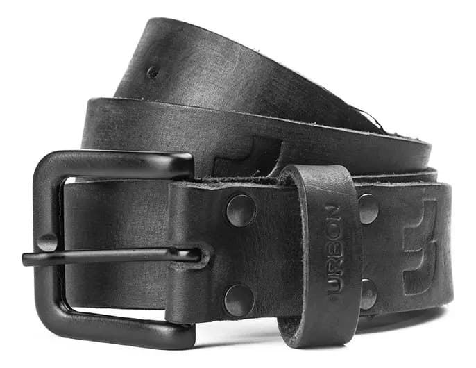Cintos Para Jean Hombre Logo Repetido Mujer Cuero Vacuno Color Negro Diseño de la tela Lisa / Repeticion del Logo Talle 85