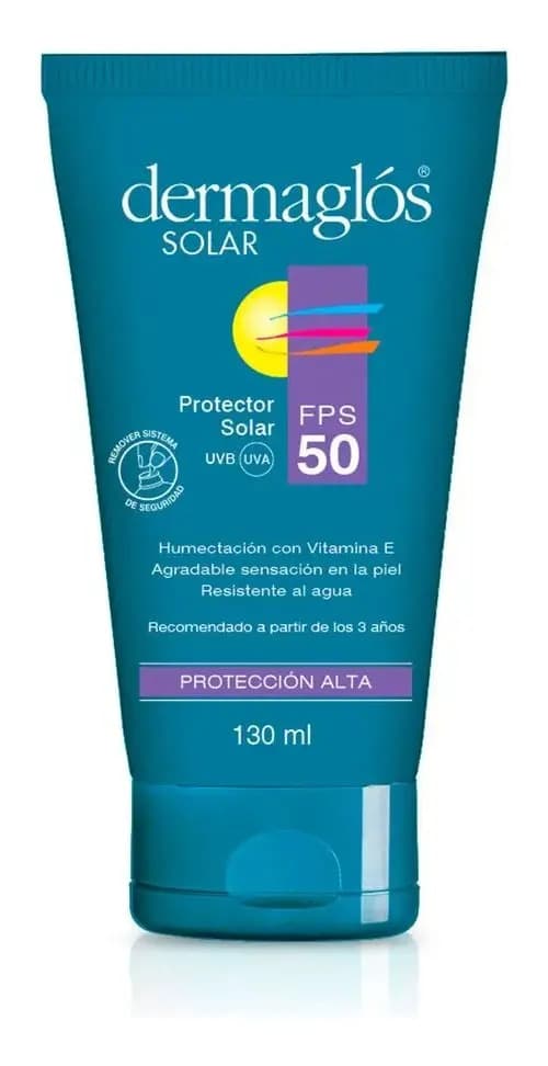 Dermaglos Solar Protector Solar 50 Fps Protección Alta 130ml