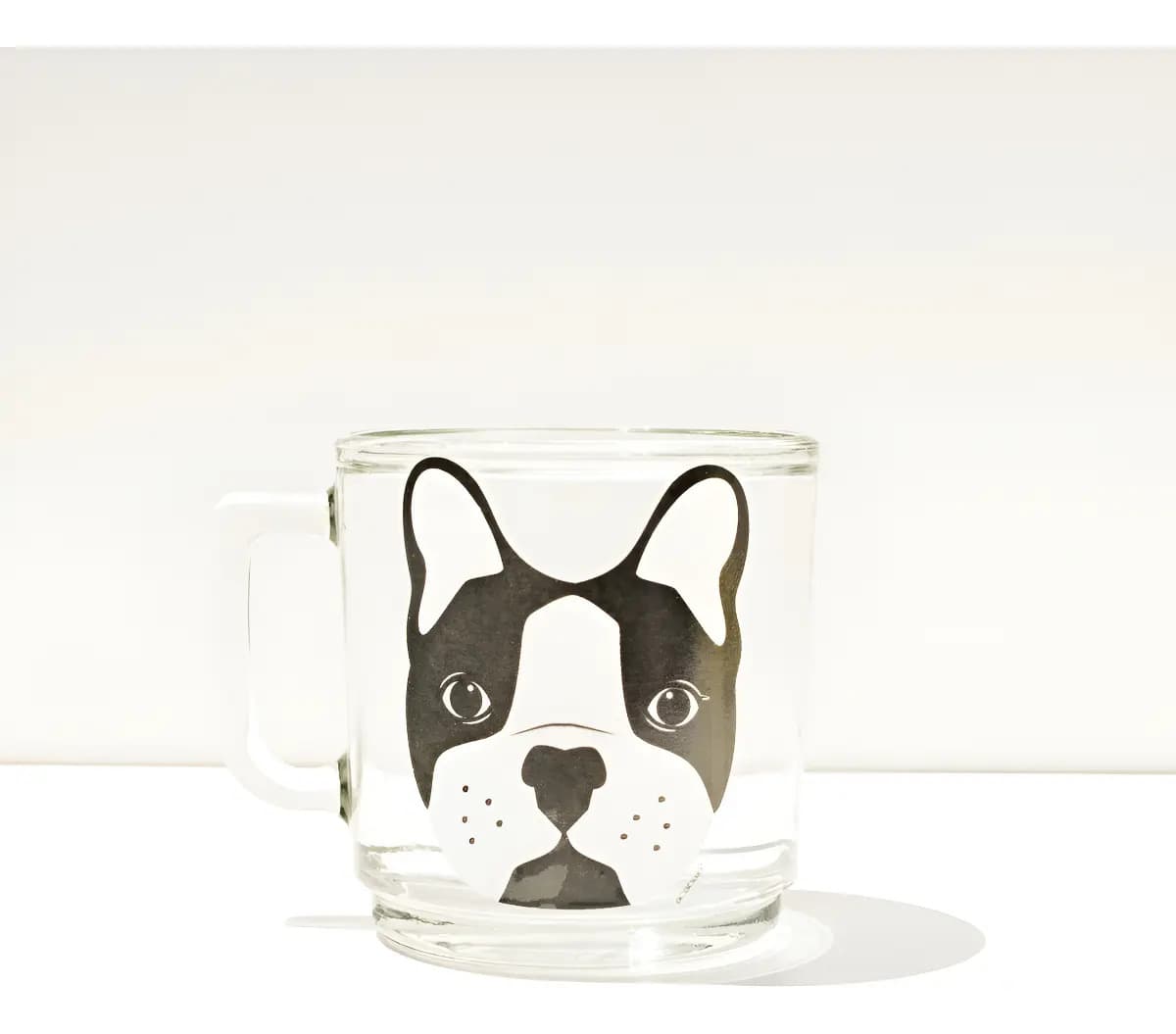 Taza Vidrio Templado Perro Bulldog Dog Acabajo