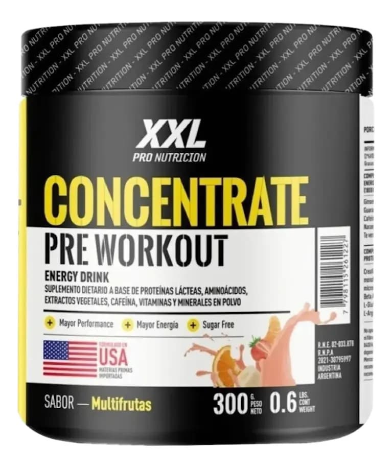 Xxl Concentrate Pre Workout 300g Pre Entreno Sabor Multifrutas