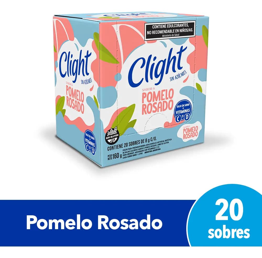 Jugo En Polvo Clight Pomelo Rosado 20 Unidades