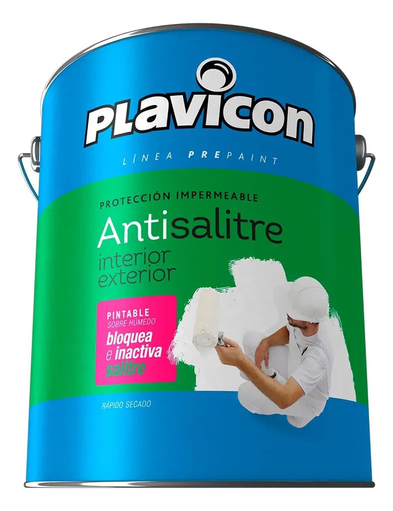 Plavicon Antisalitre Blanco 5 Kg Pintura Interior/Exterior Impermeabilizante Mate