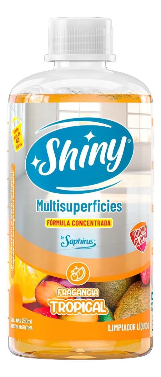 Limpiador Piso Saphirus Shiny Concentrado Rinde 40 Litros