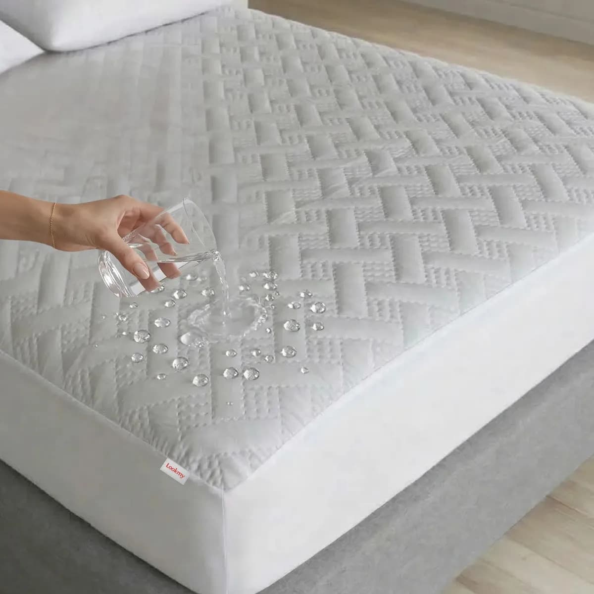 Cubre Colchon Matelaseado Impermeable 200x160 queen Lookmy | Protector colchón Respirable Sin PVC | Cubre colchón / cubrecolchon Cobertor Funda Protector Bebé Pañal Derrames Higiene