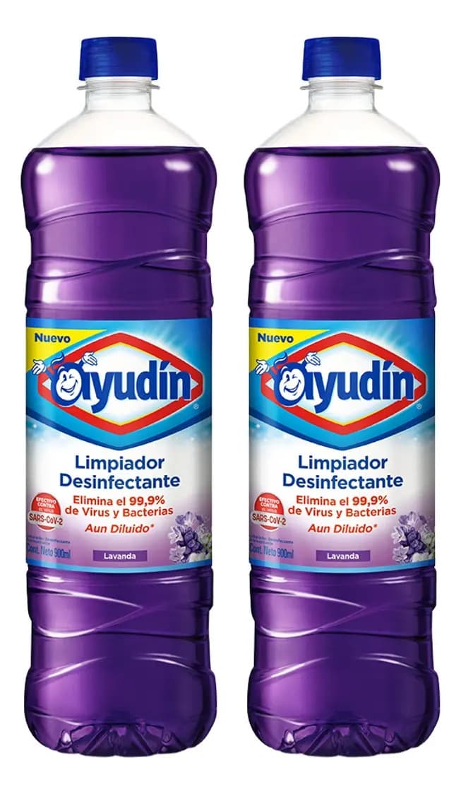Limpiador Piso Ayudín Desinfectante Lavanda 900ml Pack X2u