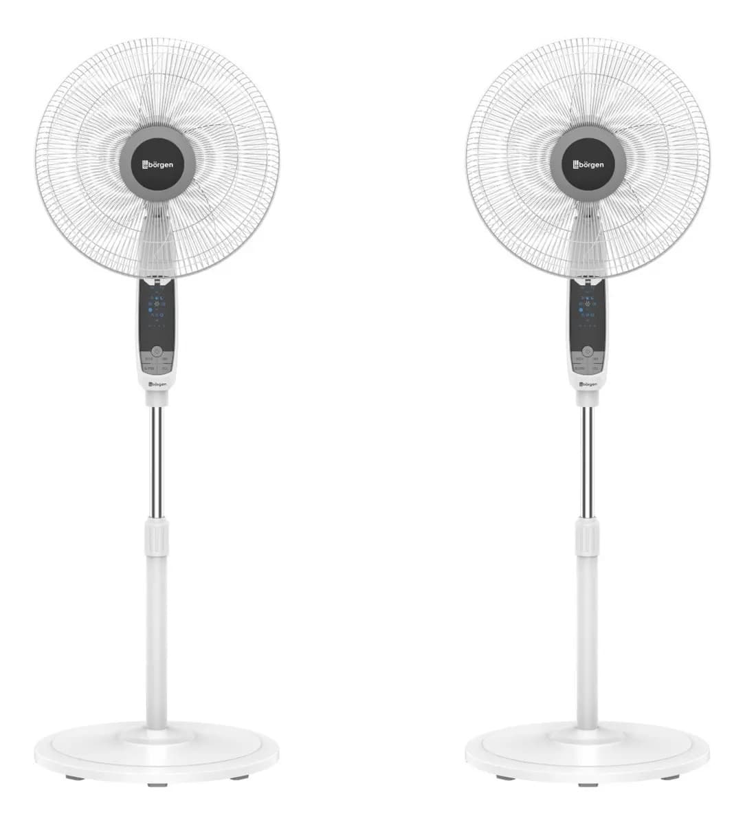 Set 2 Ventilador Pie Borgen 16 60w Control Remoto Aspas 40.64 Cm