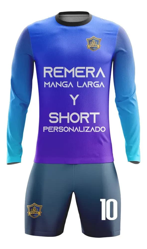 Remera Deportiva Manga Larga Y Short Personalizado Artemix Full Print S