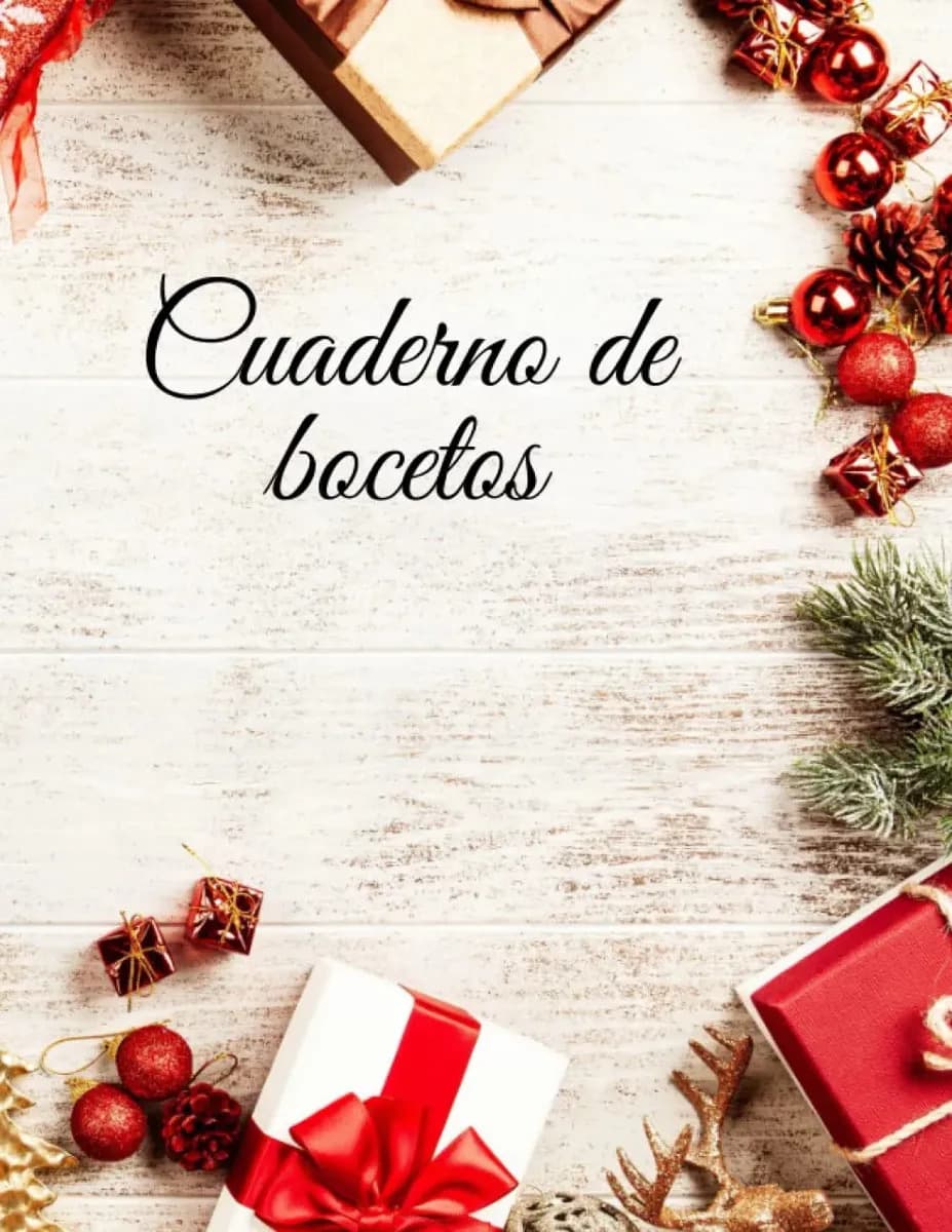 Cuaderno De Bocetos De Navidad: Cuaderno Con Diseño Navideño