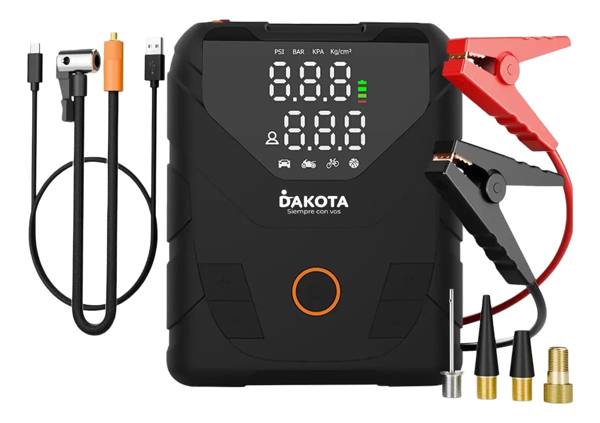 Arrancador Batería Auto Dakota Inflador Portátil