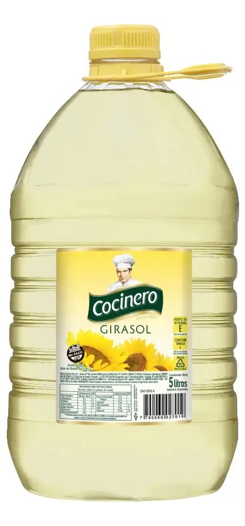 Aceite Girasol Cocinero Sin Tacc 5lt